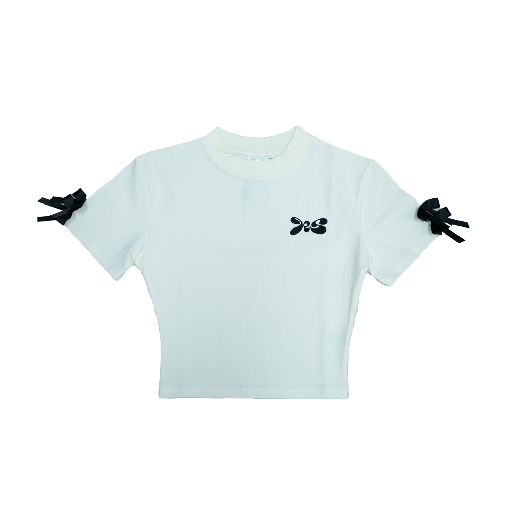 Ribbon Crop Top (Off-White)