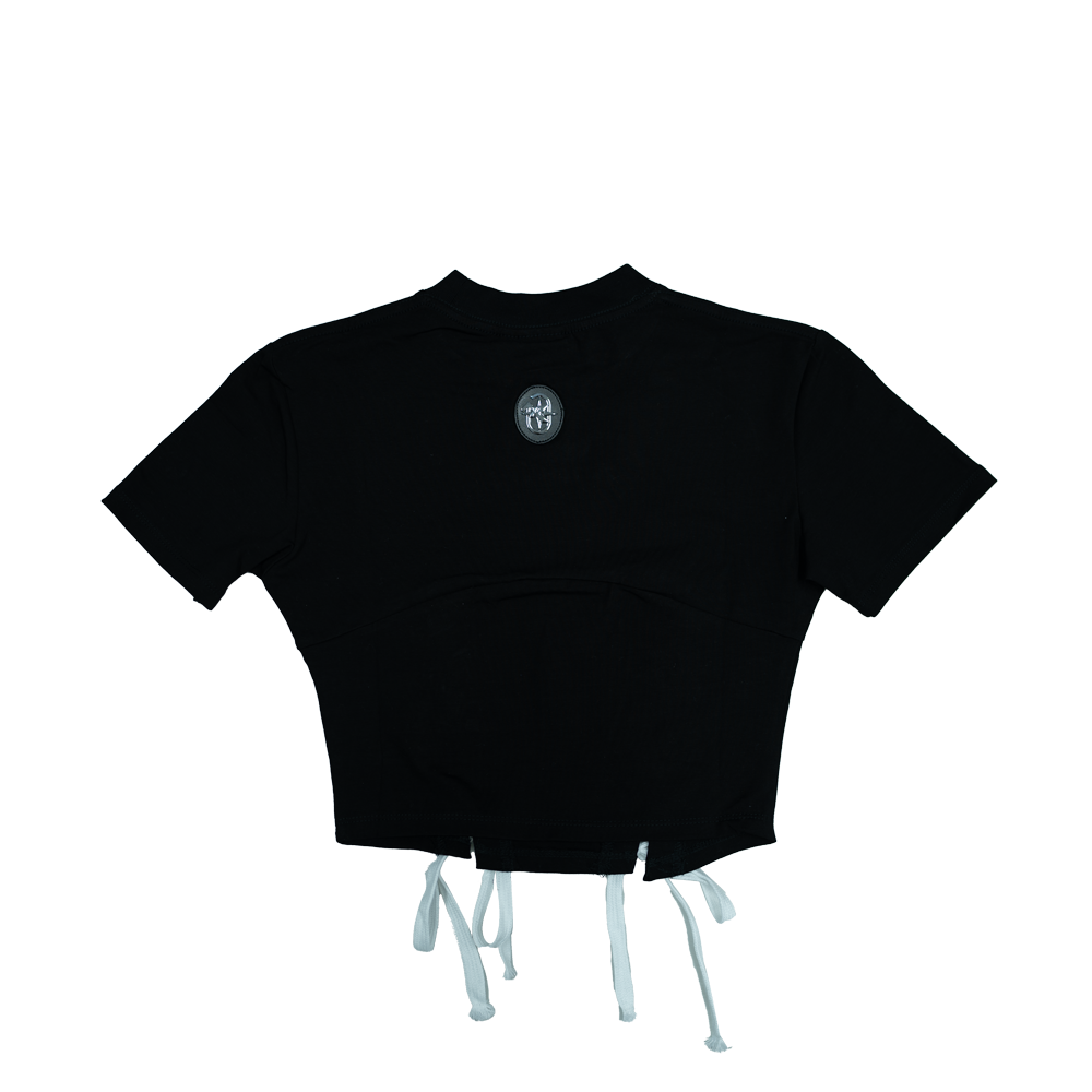 Heart Lace Crop Top (Black)