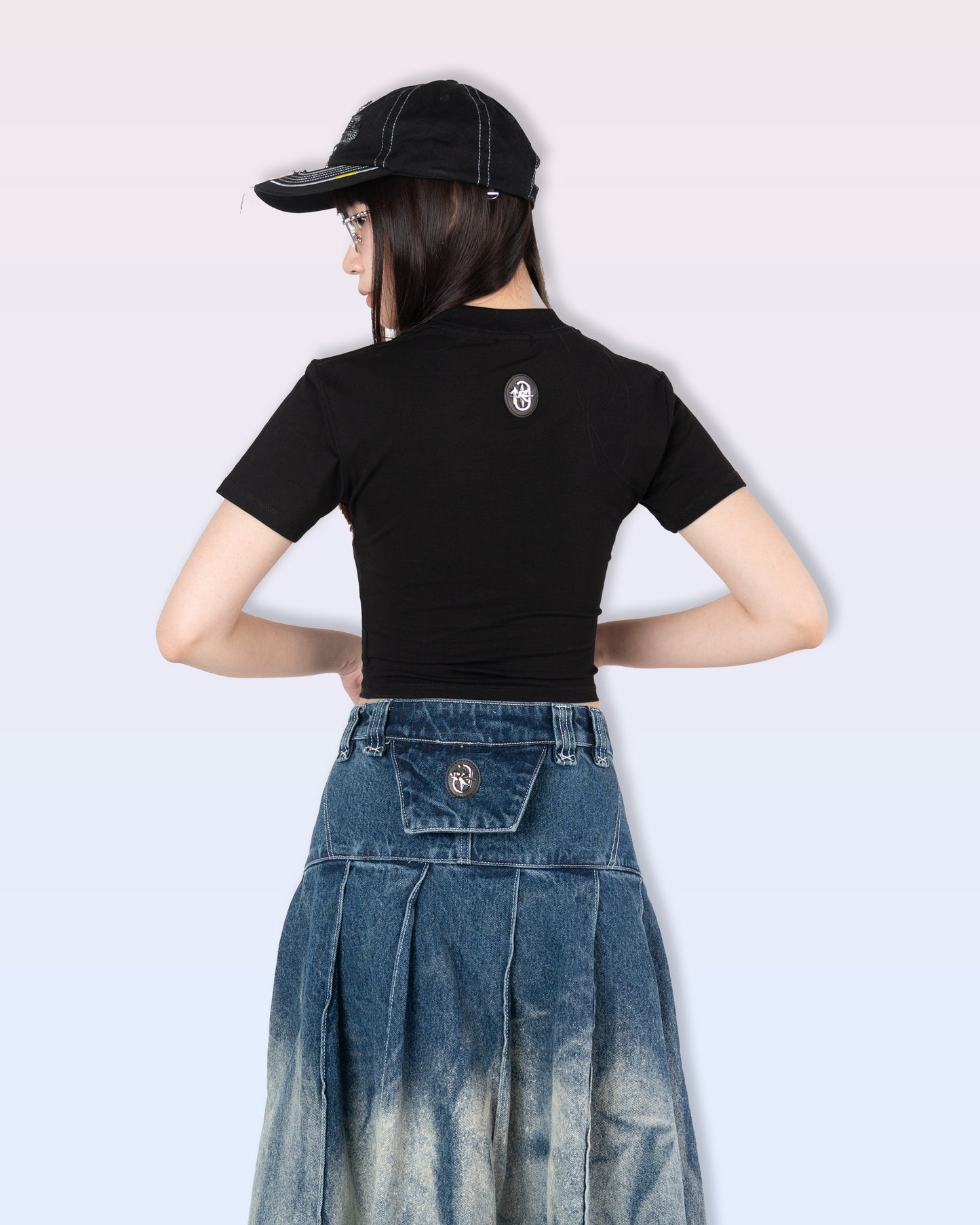 Signature Logo Crop Top (Black)